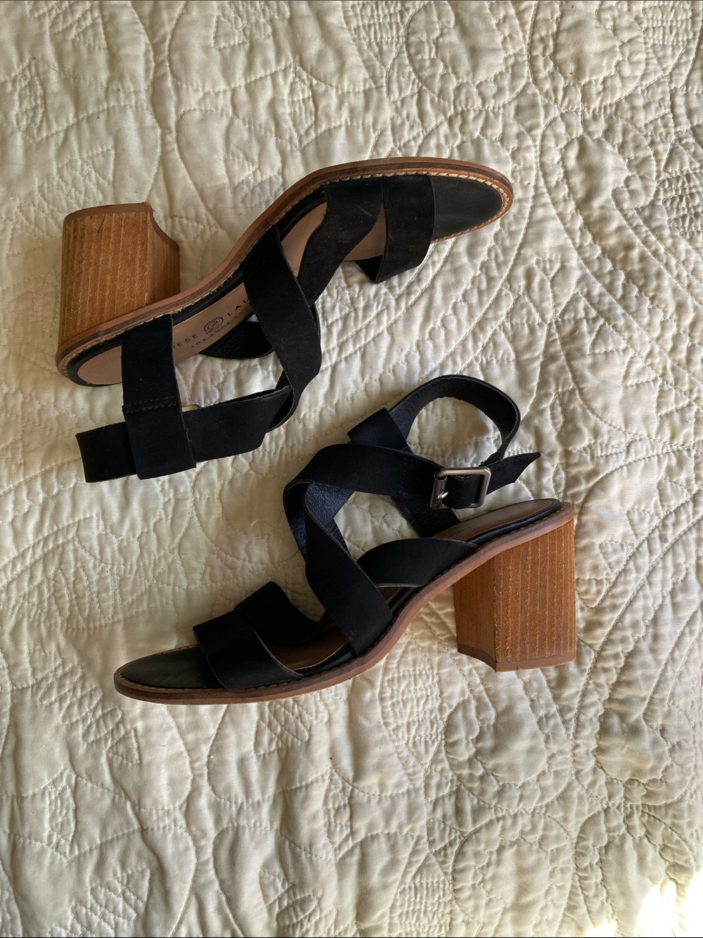 Chinese Laundry Velvet Strappy Heels